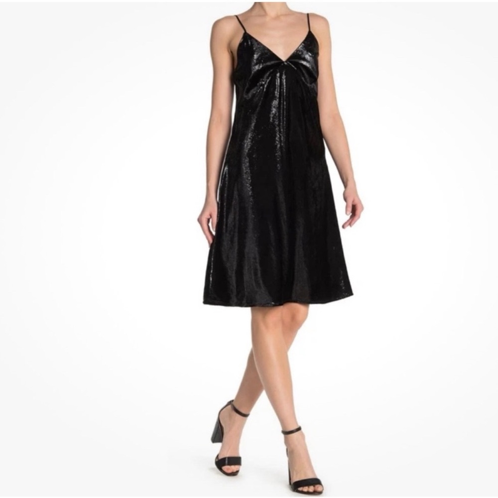 Bailey 44 Dungeon Metallic Velvet Mini Dress - Black - Size S - Made in USA